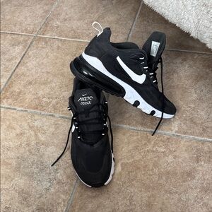 Nike Air Max 270 React Black and White Athletic Shoes